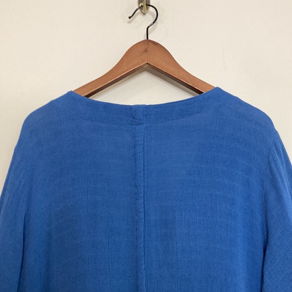 Oh My Gauze Top Womens 1 Small Medium Blue Long Sleeve V Neck Light Jacket - Picture 4 of 12